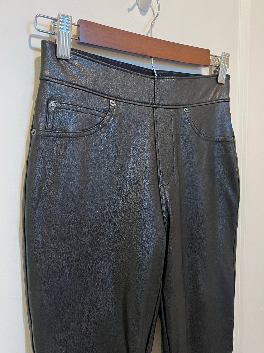 Spanx Faux Leather Like Ankle Skinny Pant 20282Q Black Petite XS High Rise - Picture 5 of 8